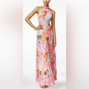 INC International Concepts Multicolor Halter Maxi Dress